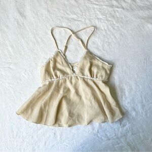 Urban outfitters kimchie blue Strappy Top with Lace Trim